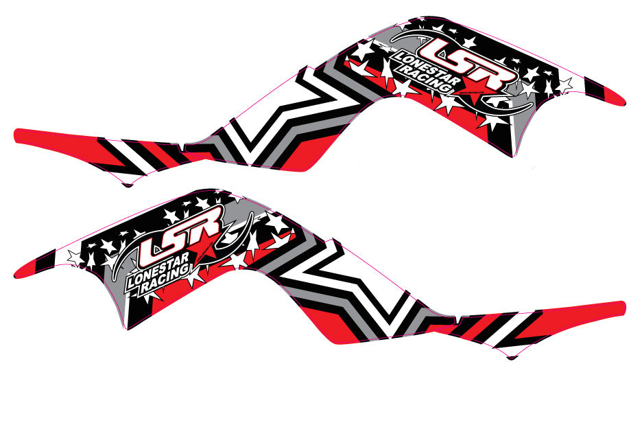 Allmotorgraphics Full Coverage Decal Kit For Yamaha Raptor 700 (2006-2012) – Red High Gloss Graphics, NO2500