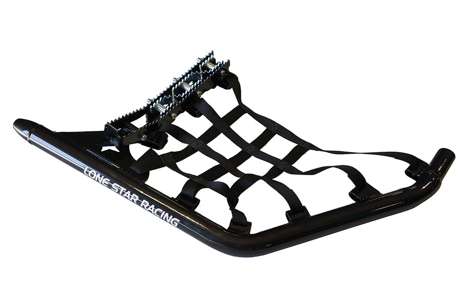 Nerf Bars With Heel Guards For Honda TRX450R/450ER Sportrax 450 – Black Frame, Blue Nets